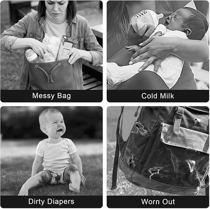 Diaper Bag Backpack with Wet/Dry Pocket, Changing Pad, 27L Beige | 14 Pockets, 3 Insulated Bottle Pockets & Rear Opening for Organizing, Stroller Straps & Luggage Sleeve for Travel - Image 3