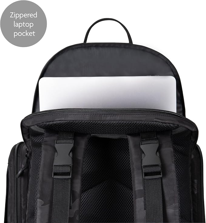 NoJo Eddie Bauer Camo Backpack Diaper Bag - Black & Gray - Image 10
