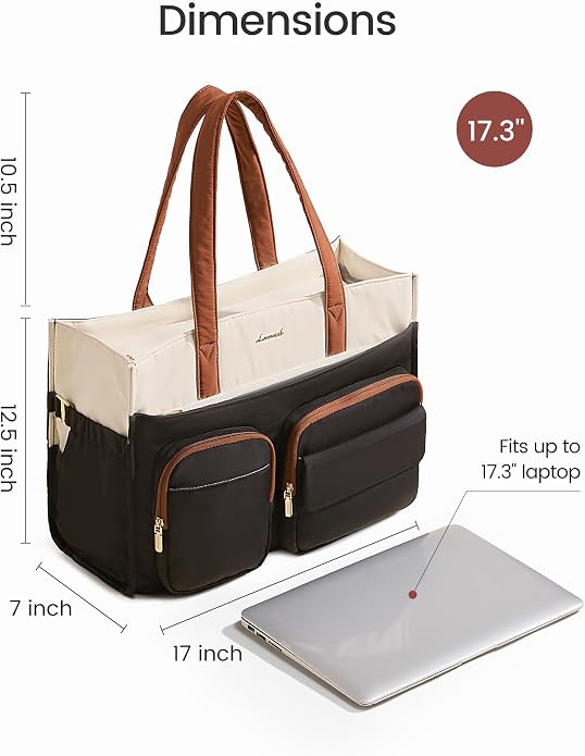 LOVEVOOK Teacher Tote Bag for Women,Multi-pocket Laptop Bag with Large Cup Holder,Nurse Bags Work Travel Computer Handbag - Image 6