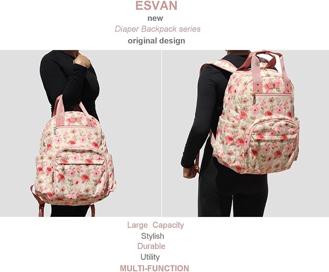 Diaper Bag Backpack Corduroy Multifunction Baby Fashion Travel Pack office Laptop Bag - Image 6