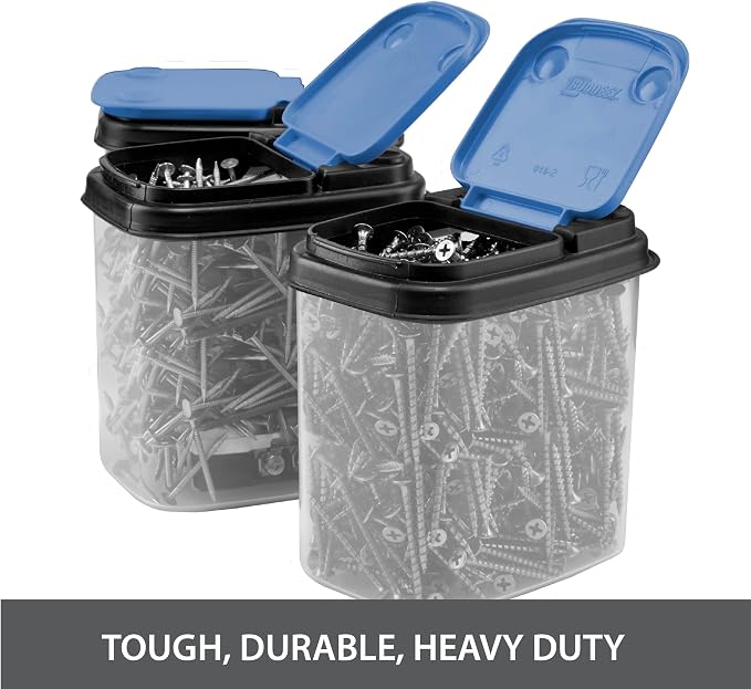 Buddeez Multi-Purpose Hardware Storage Bins Bits (1 Quart - 8 Pack) | 1qt, hardware and tools and workshop supplies, stackable, nut and bolt storage containers, screw organizer, screw container - Image 3