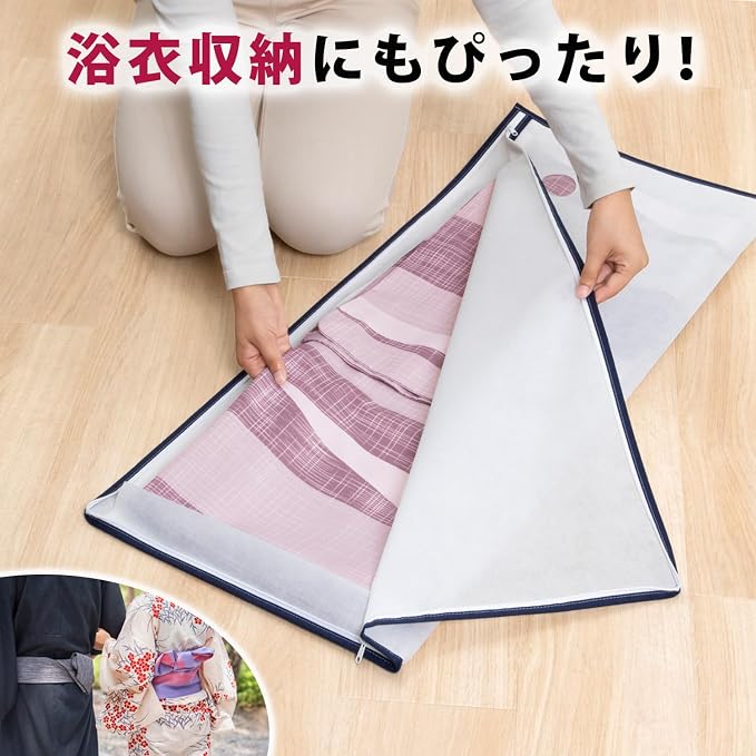 Astro 173-15 Kimono Storage Case, 2-Way Opening, Set of 15, With Window, Breathable, Non-woven Fabric, Protects Against Moisture and Dust, Transparent Window, Zipper, Kimono, Storage Bag, Furisode, - Image 8