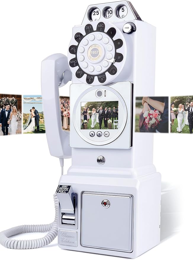 RetroVox Video & Audio Guest Book Wedding Phone Guestbook Creative Easy to Use & Fun Engagements Anniversaries Baby Showers Graduation (A Video White) by ChooseaFunAudioGuestbookforYourEvent