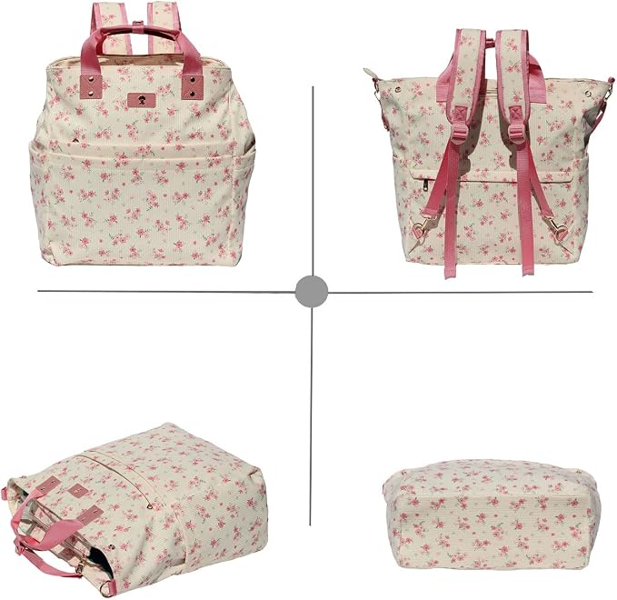 Diaper Tote Bag Totepack Backpack Crossbody Bag 3 in 1 for Women Laptop Backpack Multifunctional with Insulated Pockets - Image 7