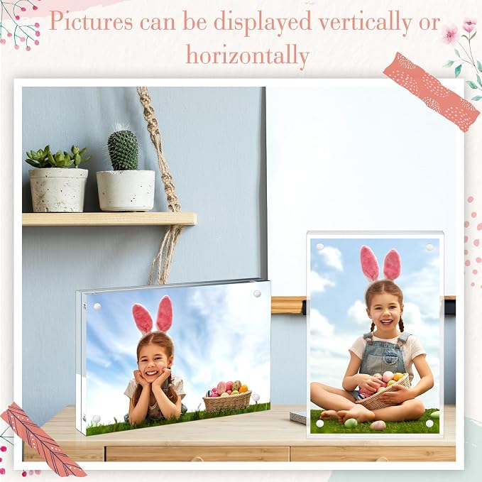 Handepo 30 Pack 4 x 6 Acrylic Picture Frames Bulk Clear Acrylic Magnetic Photo Frames 20mm Thick Double Sided Frameless Freestanding Display for Photos Cards Bedroom Living Room Home Office - Image 5