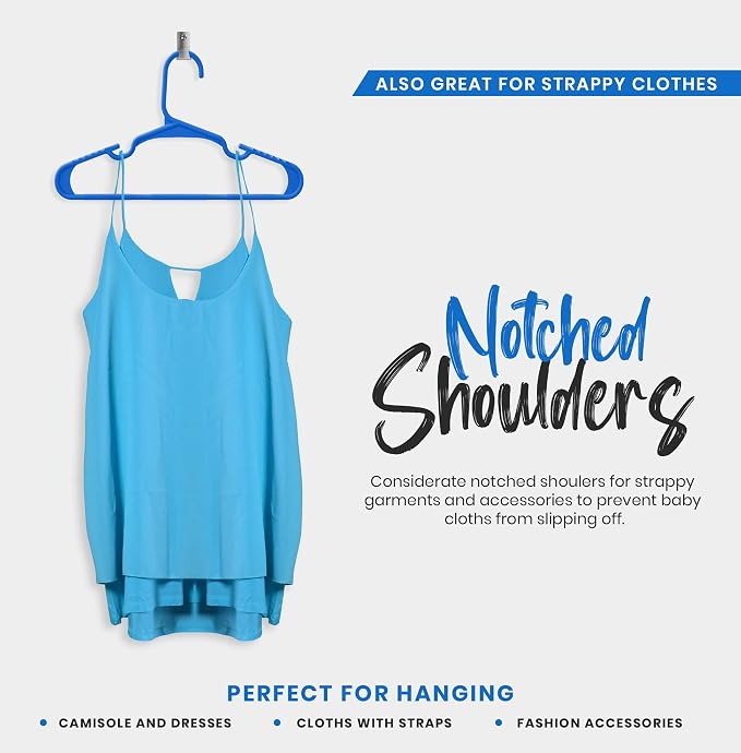 Utopia Home Kids Hangers 60 Pack – 11.5 Inch Baby Closet Hangers Blue | Plastic baby hangers | Fits children's & infant clothes | Gentle on delicate garments - Image 6
