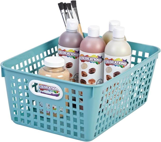 Really Good Stuff Large Plastic Book Baskets, 13.25" by 10" by 5.5"-12-Pack | Water, Classroom Library Organizer, Storage, Multi-Purpose Organizer Basket - Image 7