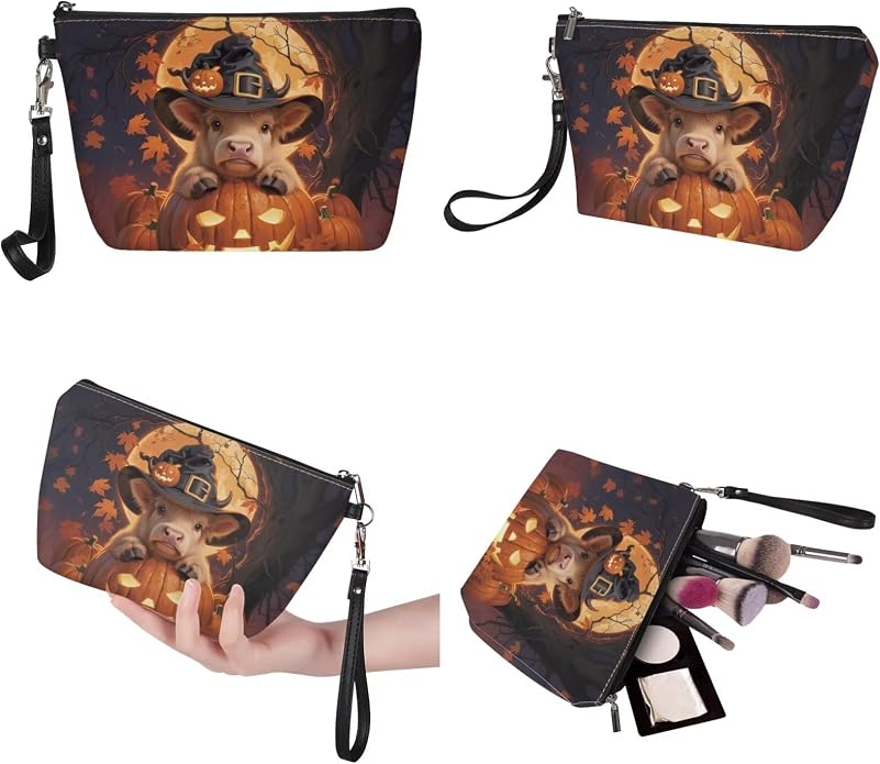 GIFTPUZZ Women Top Handle Bags Handbags with Zipper Leather Wallet Cash Card Phone Holder and Makeup Bag Set 3pcs - Image 6