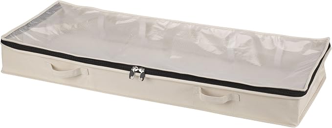 Household Essentials Cedarline Under Bed Storage Bag with Heavy‑Duty Cotton Canvas and Durable 3‑Sided Zipper, Natural Finish by HouseholdEssentials