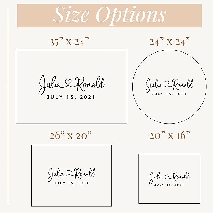 Personalized Wedding Guest Book Alternative with Couple's Names & Date, 5 Colors, 4 Sizes, Rustic Wedding Decorations, Includes Signing Marker, D1 - Image 4
