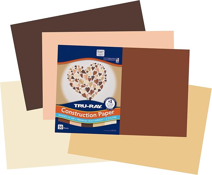 Tru-Ray Shades of Me Construction Paper, 5 Assorted Skin Tone Colors, 12"x18", 50 Sheets - Image 3