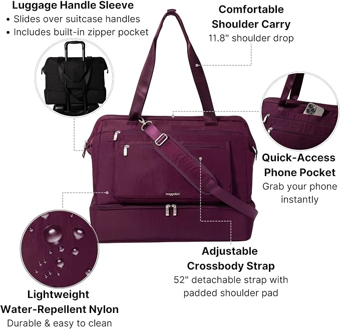 Modern Weekender - Lightweight 18"x15.7"x9.4" Duffel Carry-on Travel Bag for Women - Image 3