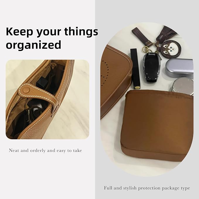 DGAZ Silky Purse Organizer Insert Fits Evelyne TPM/PM/GM/TGM Bags, Luxury Handbag & Tote Organizer, Simplicity bag organizer（Gold,PM） | Soft and Lightweight,Perfect Fit,Multi-pocket Storage,Bag Protector,Luxury Bag Care,Handmade,for Smooth Bag Organizer - Image 9
