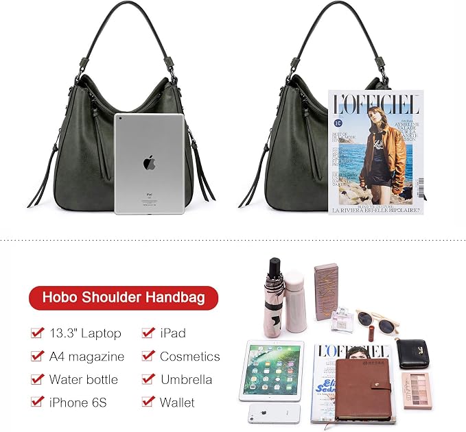 Hobo Crossbody Bag for Women, Designer Shoulder Purse Handbags - Image 4