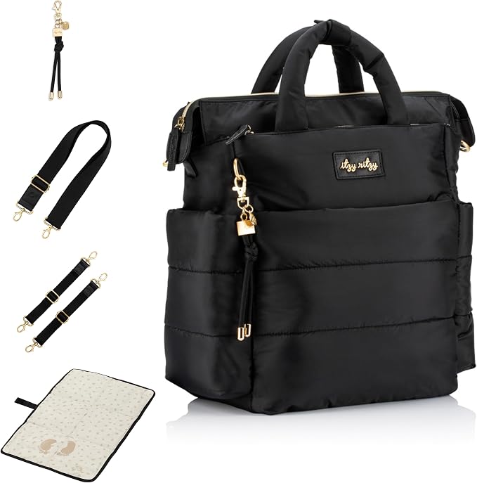 Itzy Ritzy Dream Convertible Diaper Bag Tote Backpack - Baby Diaper Bag with 14 Pockets, Changing Pad & More (Midnight Black) by Unknown