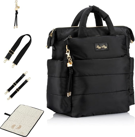 Itzy Ritzy Dream Convertible Diaper Bag Tote Backpack - Baby Diaper Bag with 14 Pockets, Changing Pad & More (Midnight Black) by Unknown
