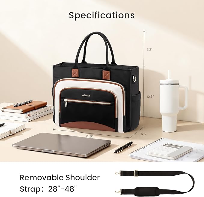 LOVEVOOK Work Tote Bags for Women,Laptop Teacher Bag With File Organizer | Large Cup Holder,Teacher Tote Bag,Nurse Bags,Multi-Pockets Professional Briefcase Business Purses Handbag - Image 7