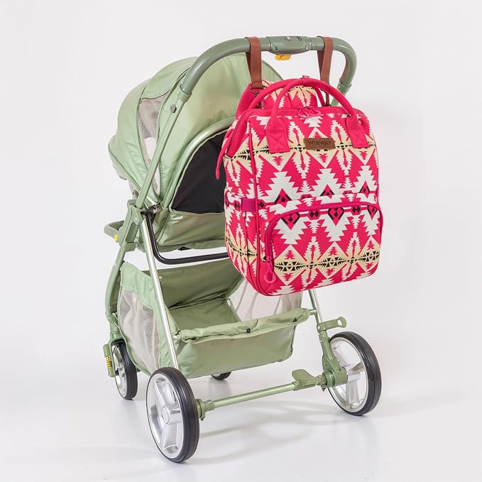 Montana West Wrangler Callie Diaper Bag Backpack with Stroller Straps Western Pattern Multifunction Baby Travel Bag WG2204-91102HPK - Image 7