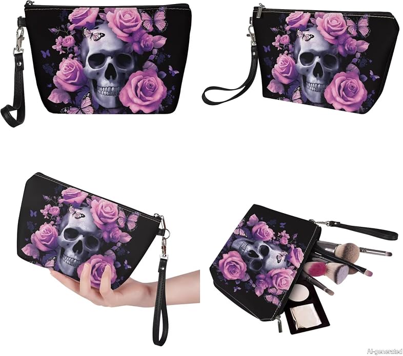 GIFTPUZZ Women Top Handle Bags Handbags with Zipper Leather Wallet Cash Card Phone Holder and Makeup Bag Set 3pcs - Image 7