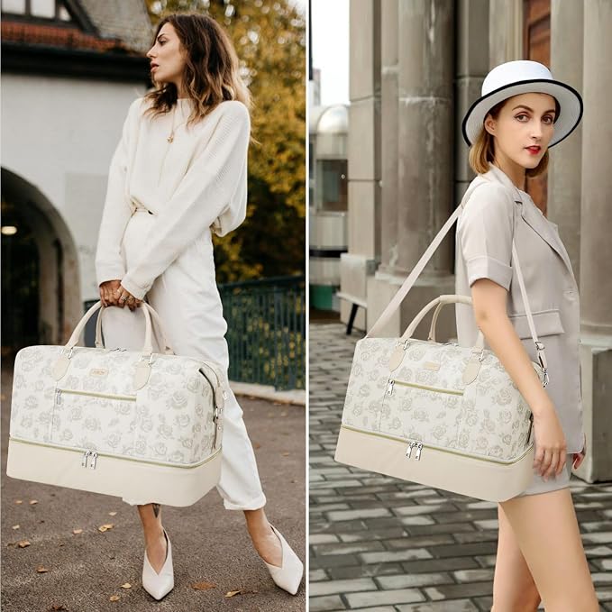 ITIEZY Weekender Bag for Women 21.5" Travel Duffel Large Carry On Bag 3PCS | Nylon Duffel Bag with Waterproof Shoe Compartment, Crossbody Bag and Toiletry Bag, Travel Weekend Hospital Overnight Gym Bag - Image 7