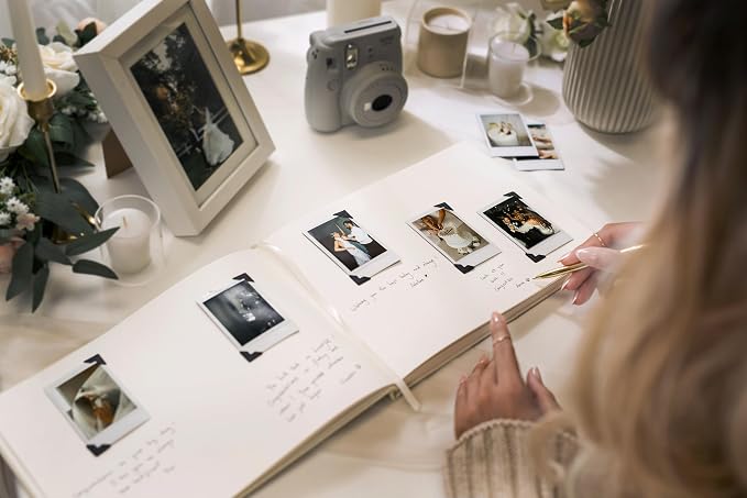 Personalized Wedding Book Set with Guestbook Vow Books (Design 1) - Custom Large 11.5 x 8.5 Guest Signin Book, 5.75 x 4 Vow Books for Marriage Ceremony Reception, Gift for Newly Engaged Couple, Cream - Image 4