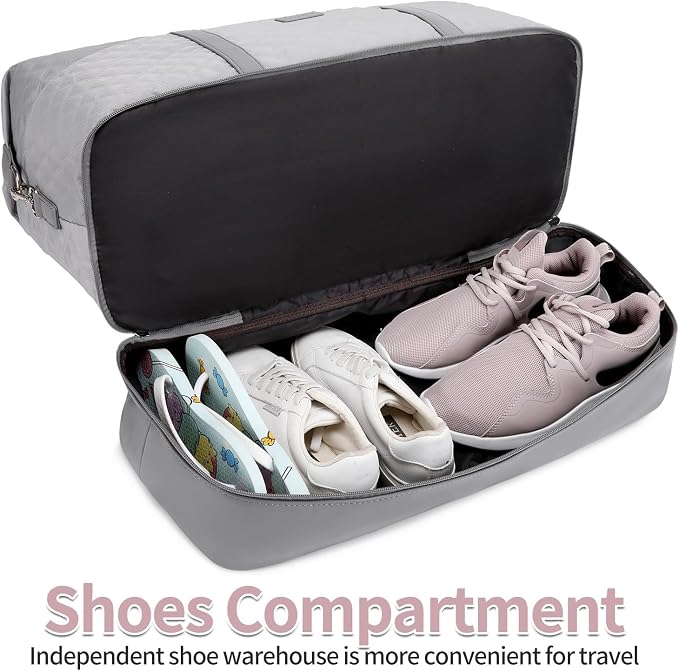 Weekender Bag, Large Travel Duffel Bag for Women, Carry on Overnight Bag with Shoe Compartment and Toiletry Bags - Image 7