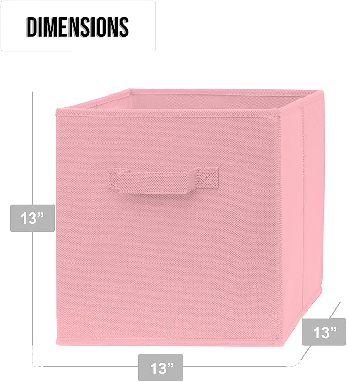 13 Inch Cube Storage Bins - 2 Pack - Large, Dual Handles, Foldable | 13x13 Fabric Bins for Organizing Closet, Clothes and Toys - Image 4