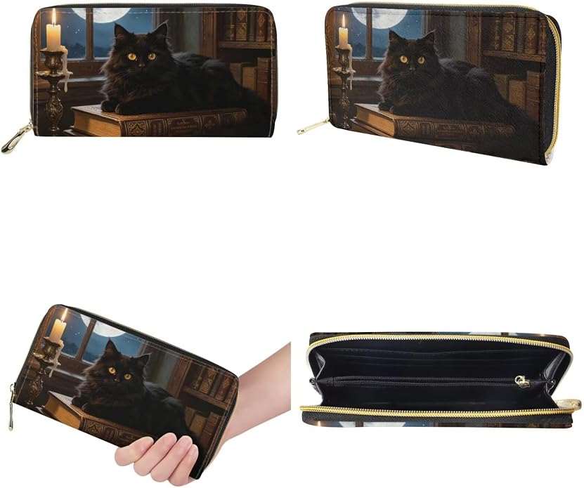 GIFTPUZZ Women Top Handle Bags Handbags with Zipper Leather Wallet Cash Card Phone Holder and Makeup Bag Set 3pcs - Image 7