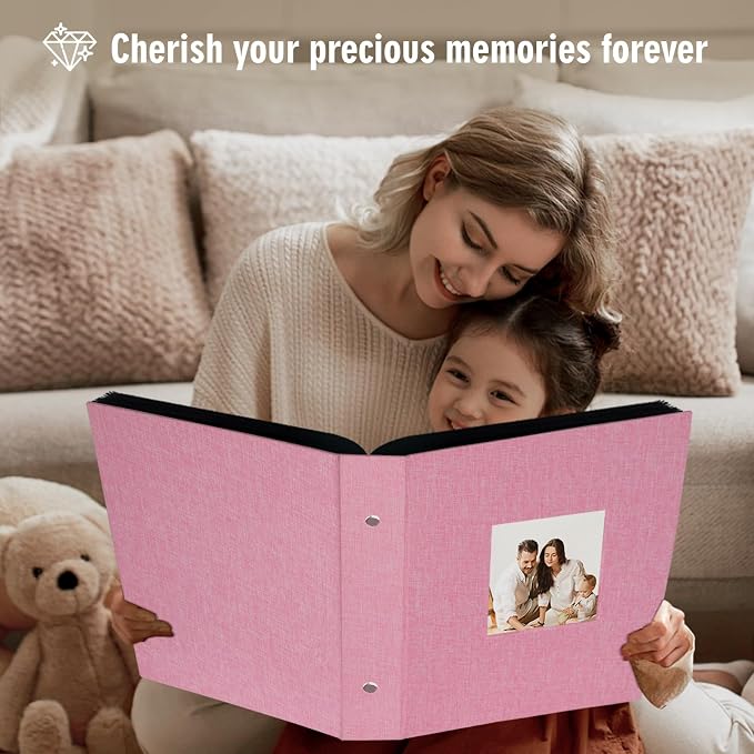 Photo Album 6x4 1000 Pockets Slip in Large Capacity Album for Family Wedding Anniversary Linen Album Book Holds 1000 Horizontal and Vertical 10x15cm Photos(1000 Pockets, Pink) - Image 5