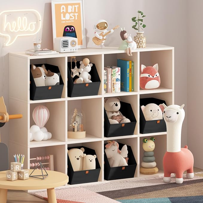 Fabric Closet Storage Cubes - 8 Pack Square Storage Bins with Dual Handles for Clothes, Towels, Toys, Cube Storage Organizers for Bedroom, Nursery, Shelves, Closet, Small Spaces, Black - Image 9