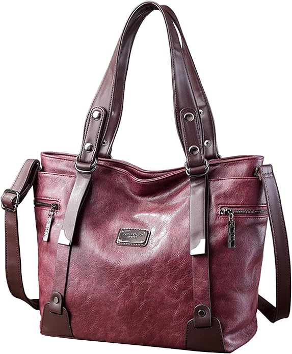 Handbags and Purses for women Vegan Leather Tote Bag for Women Satchel Shoulder Bags Travel Purse with Compartments by MCUVAEC