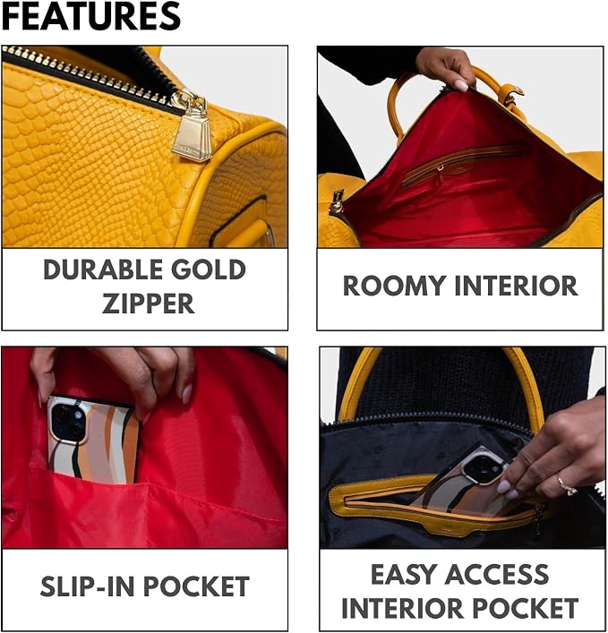 Tote&Carry Apollo 2 Duffle Bag for Travel Women & Men, TSA Approved Carry On Duffel Bag, Premium Vegan Leather w/Gold Hardware, Durable Weekender Luggage for Gym, Sports, Overnight & All-Purpose Use - Image 4