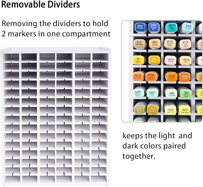 Marker Organizer for 180 Markers, Desktop Storage Rack | Desktop Organizer for Markers, Keeps Art Supplies Neat and Easy to Access, Fits Markers, Colored Pencils and Art Supplies - Image 3