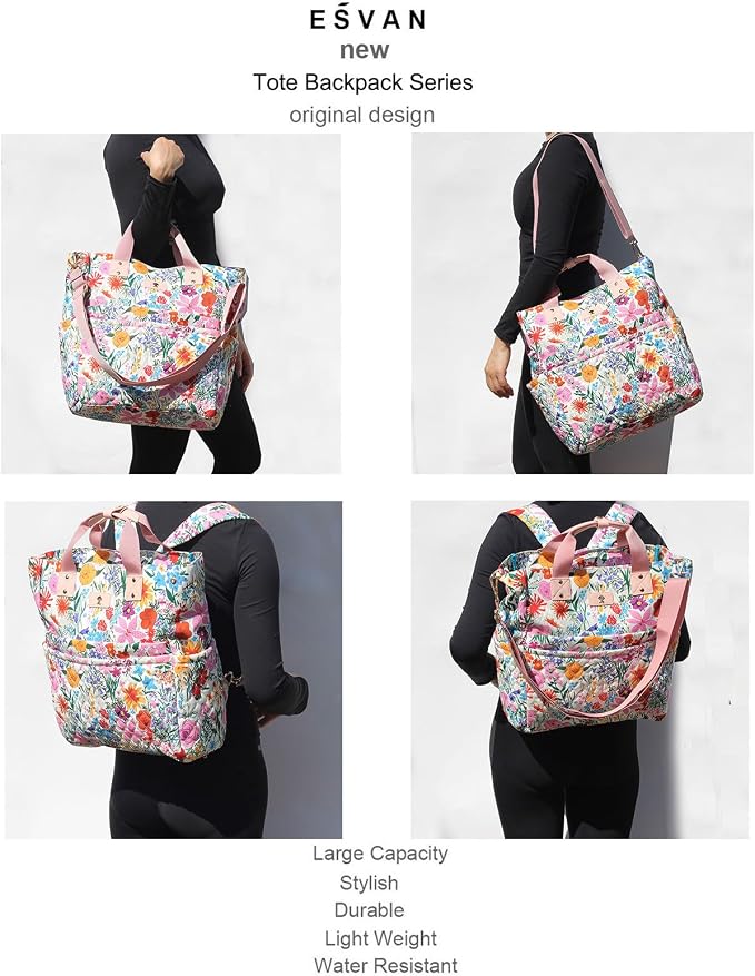 Diaper Tote Bag Totepack Backpack Crossbody Bag 3 in 1 for Women Laptop Backpack Multifunctional with Insulated Pockets - Image 5