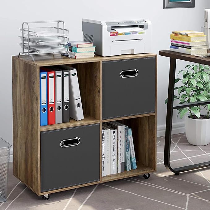 STOREONE Fabric Storage Bins Cubes Baskets Containers-(11X11X11) with Dual Handles for Shelf Closet, Nursery Home ， Bedroom Organizers, Foldable Set of 1 (grey) - Image 4