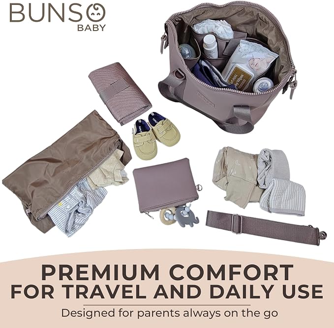 Small Diaper Bag Tote - Lightweight 12x7x8 in Neoprene Diaper Bag with Changing Pad and Pouch, Water-Resistant - Image 5