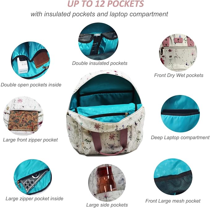 Diaper Bag Backpack Corduroy Multifunction Baby Fashion Travel Pack office Laptop Bag - Image 4