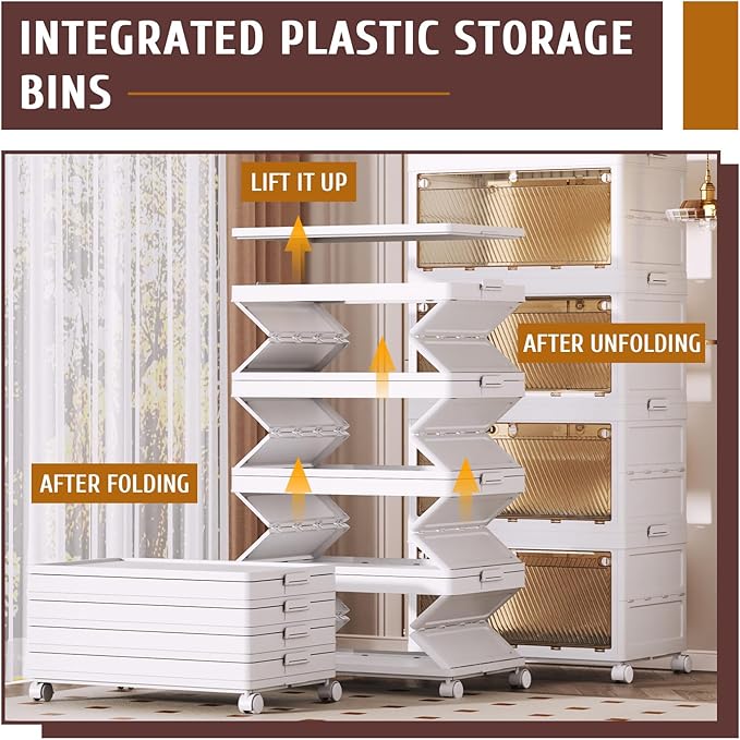 QudraKast 3-Tier Stackable Plastic Storage Bins - 67QT Stackable Storage Bins - Closet Organization, Suitable for Bedroom, Organization and Boxes for Study, Toy Room, Office - Image 2