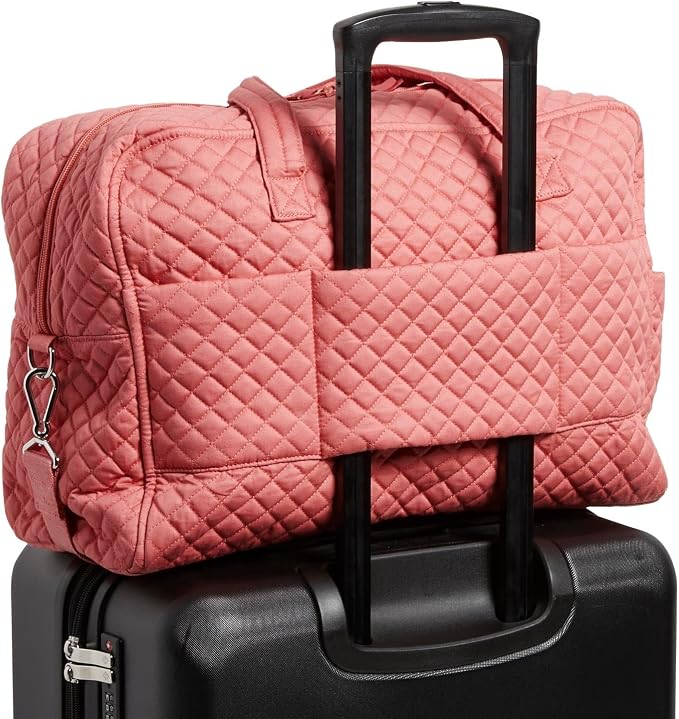 Vera Bradley Women's Cotton Weekender Travel Bag, Terra Cotta Rose - Recycled Cotton, One Size - Image 4