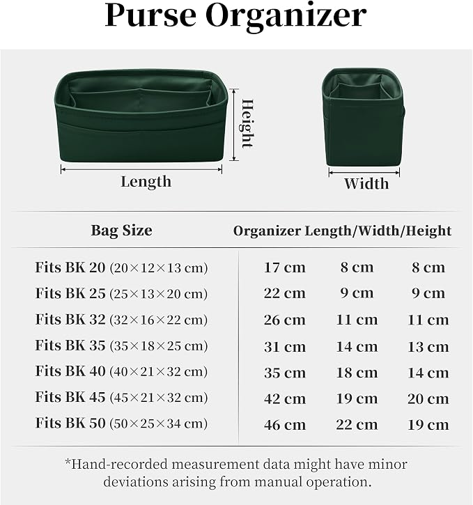 Satin Purse Organizer for Birkin 35, Vert Anglais | Tailored Fit, Multiple Pockets, Lightweight Satin, Purse Essentials, Ideal for Travel, Shopping, and Daily Use - Image 8