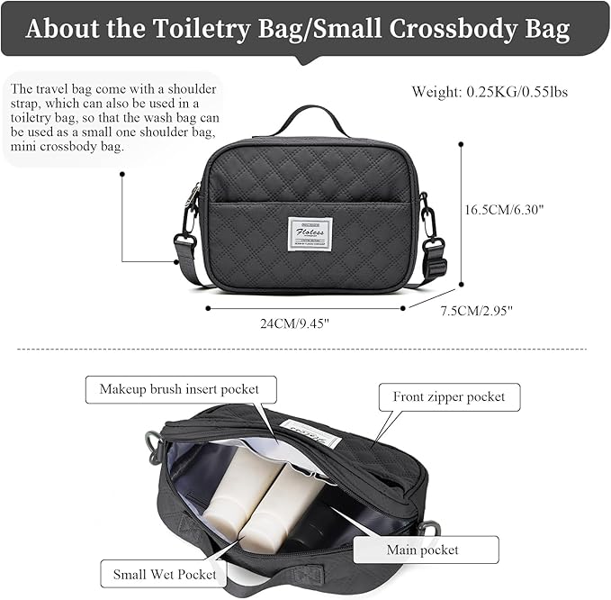 Weekender Bags for Women,Personal Item Travel Bag with Shoes Compartment | Overnight Travel Duffel Bag with Black Gray Toiletry Bag,Carry-On Bag - Image 5