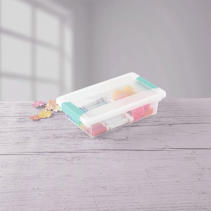 Sterilite Clip Box, Stackable Clear Plastic Bins- Small, 30-Pack | Storage Containers with Latching Lids for Writing, Arts or Crafts Supplies - Home, Office, Classroom & Workshop Organization - Image 8
