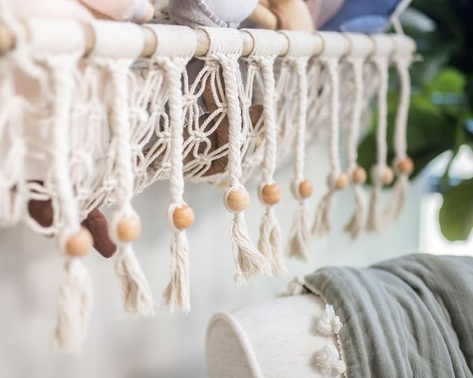 Crane Baby Willow Macrame Hanging Storage Bin, Bohemian-Style Storage Bin for the Nursery or Kid's Room - Image 6