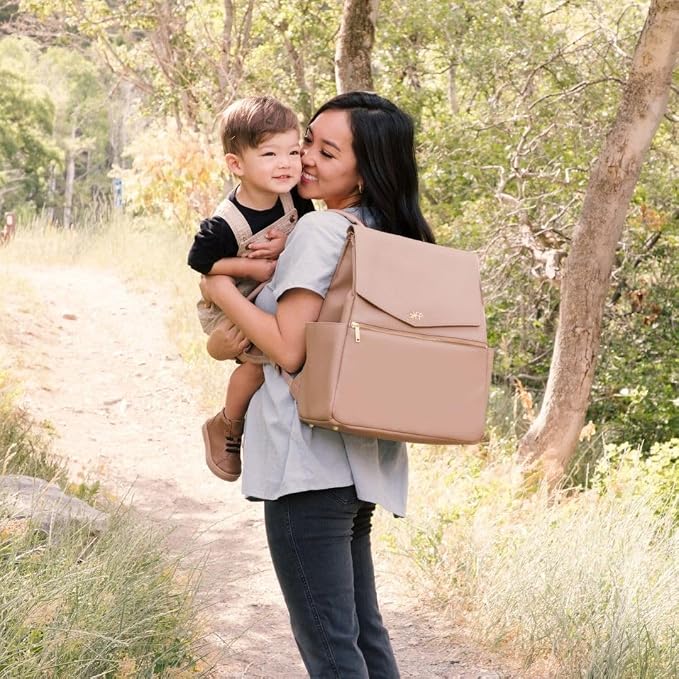 Freshly Picked Classic Diaper Bag II Backpack – Premium Vegan Leather, Large Capacity Baby Bag with Changing Pad, Stylish & Functional for Moms & Dads, Fig - Image 2