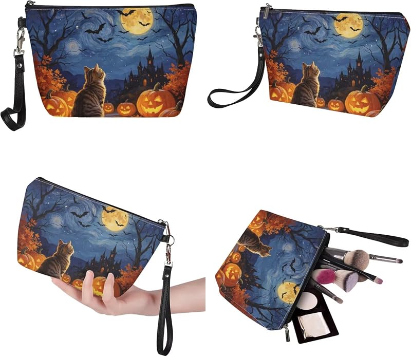 GIFTPUZZ Women Top Handle Bags Handbags with Zipper Leather Wallet Cash Card Phone Holder and Makeup Bag Set 3pcs - Image 6