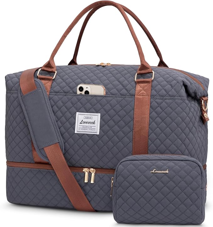 LOVEVOOK Travel Duffle Bag,Weekender Bags for Women with Shoe Compartment，Carry on Overnight Bag with Toiletry Bag,Gym Duffel Bag with Wet Pocket, Hospital Bags for Labor and Delivery by LOVEVOOK