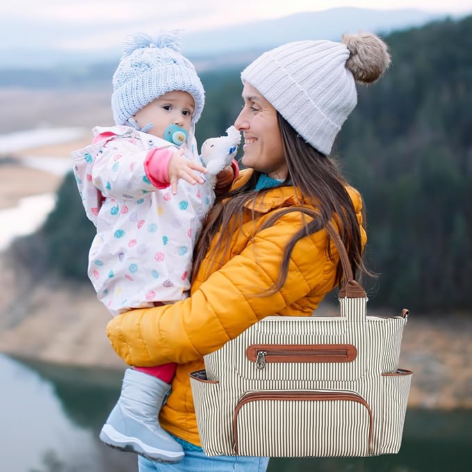 Moclever 8pc Diaper Tote Set, Baby Essentials with Multifunctional Diaper Bags, Bottle & Mesh Bag - Image 3