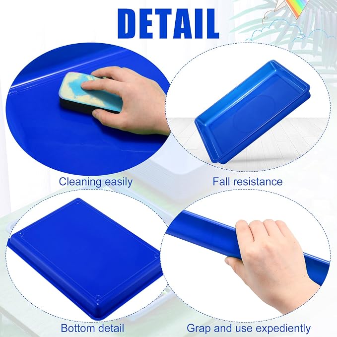 Maitys 15 Pack Plastic Art Trays 12 x 16 Inch Activity Crafts Trays Sensory Tray DIY Projects, Painting, Beads, Jewelry Office Home Organizer Arts and Crafts Supplies(Blue) - Image 3