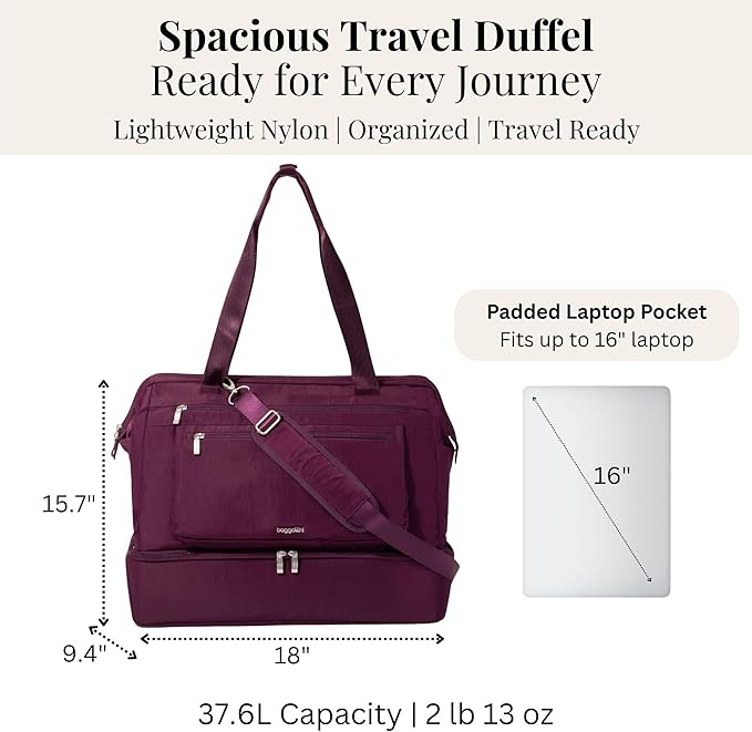 Modern Weekender - Lightweight 18"x15.7"x9.4" Duffel Carry-on Travel Bag for Women - Image 2