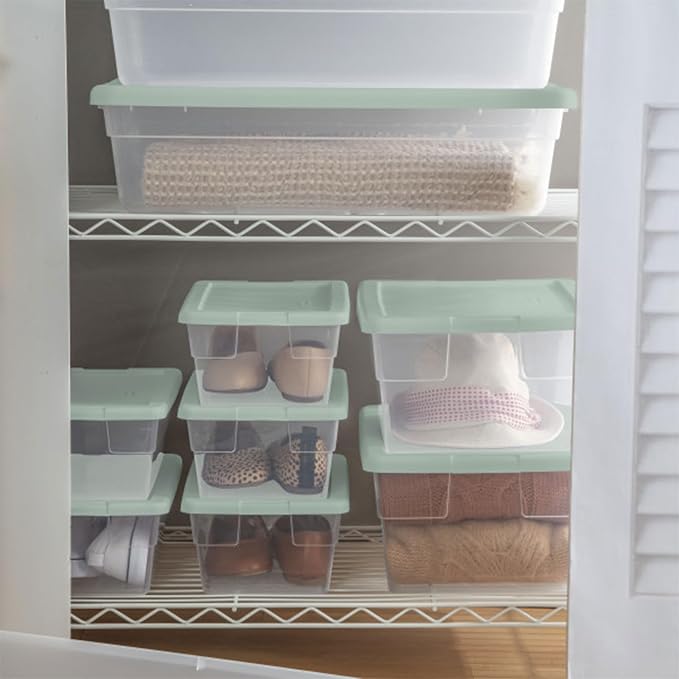 Sterilite 30 Pack Stackable Storage Bin with Lid, Clear Plastic Design, 6 Quart - Image 7